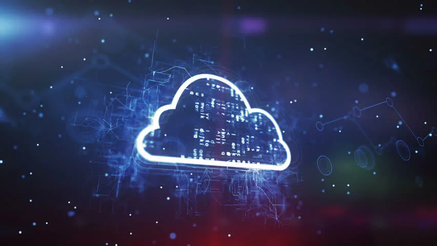 electrified neon cloud on dark background