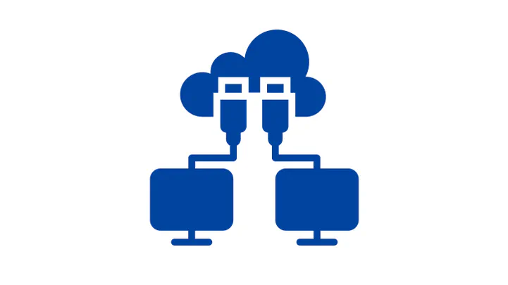 computers plugged into a cloud