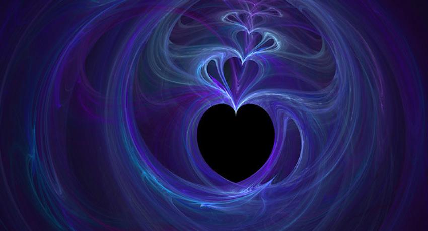 multiple blue swirly factalized hearts